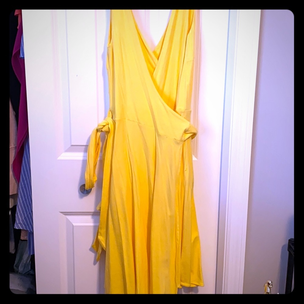 Yellow VS wrap dress
